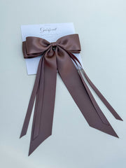 Satin hairclip - Chocolate Satin hairclip - Chocolate