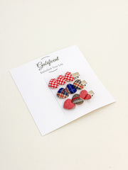 Fabric Heart Hairclips Fabric Heart Hairclips