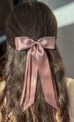 Satin hairclip - Chocolate Satin hairclip - Chocolate