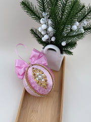 Christmas Bauble Ornament - Pink  - One Piece Christmas Bauble Ornament - Pink  - One Piece