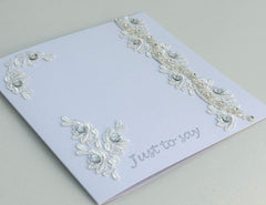 Handmade card with Lace and rhinestones Handmade card with Lace and rhinestones - Gabificent