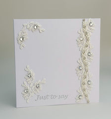 Handmade card with Lace and rhinestones Handmade card with Lace and rhinestones - Gabificent