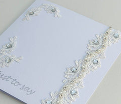Handmade card with Lace and rhinestones Handmade card with Lace and rhinestones - Gabificent