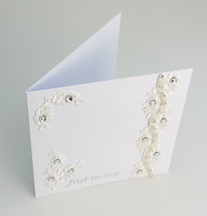Handmade card with Lace and rhinestones Handmade card with Lace and rhinestones - Gabificent