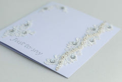 Handmade card with Lace and rhinestones Handmade card with Lace and rhinestones - Gabificent