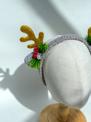 Christmas headband- Grey “Reindeer “ Christmas headband- Grey “Reindeer “