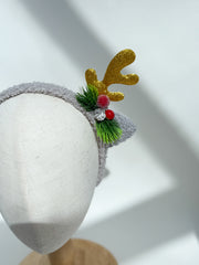 Christmas headband- Grey “Reindeer “ Christmas headband- Grey “Reindeer “