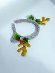 Christmas headband- Grey “Reindeer “ Christmas headband- Grey “Reindeer “