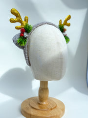 Christmas headband- Grey “Reindeer “ Christmas headband- Grey “Reindeer “