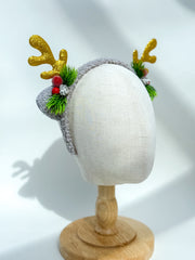 Christmas headband- Grey “Reindeer “ Christmas headband- Grey “Reindeer “