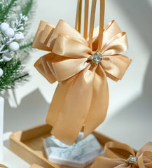 Christmas Tree Bows with tails - Gold Christmas Tree Bows with tails - Gold