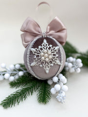 Christmas Bauble Ornament - Brown Mocha Snowflake - One Piece Christmas Bauble Ornament - Brown Mocha Snowflake - One Piece