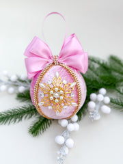 Christmas Bauble Ornament - Pink Snowflake - One Piece Christmas Bauble Ornament - Pink Snowflake - One Piece
