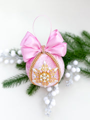 Christmas Bauble Ornament - Pink Snowflake - One Piece Christmas Bauble Ornament - Pink Snowflake - One Piece