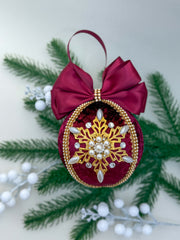 Christmas Baubles - Burgundy Snowflake - One Piece Christmas Baubles - Burgundy Snowflake - One Piece