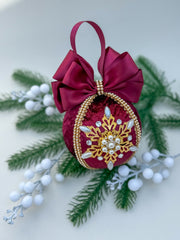 Christmas Baubles - Burgundy Snowflake - One Piece Christmas Baubles - Burgundy Snowflake - One Piece