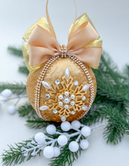 Christmas Baubles -Gold  Snowflake - One piece Christmas Baubles -Gold  Snowflake - One piece