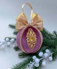Christmas Bauble Ornament - Grape Pink  - One Piece Christmas Bauble Ornament - Grape Pink  - One Piece