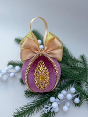 Christmas Bauble Ornament - Grape Pink  - One Piece Christmas Bauble Ornament - Grape Pink  - One Piece