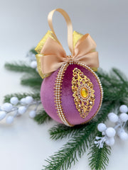 Christmas Bauble Ornament - Grape Pink  - One Piece Christmas Bauble Ornament - Grape Pink  - One Piece
