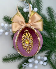 Christmas Bauble Ornament - Grape Pink  - One Piece Christmas Bauble Ornament - Grape Pink  - One Piece