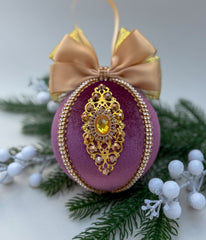 Christmas Bauble Ornament - Grape Pink  - One Piece Christmas Bauble Ornament - Grape Pink  - One Piece