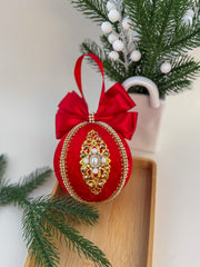 Christmas Bauble Ornament - Red  - One Piece Christmas Bauble Ornament - Red  - One Piece