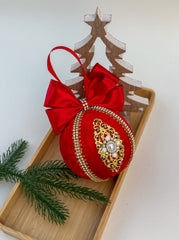 Christmas Bauble Ornament - Red  - One Piece Christmas Bauble Ornament - Red  - One Piece