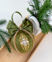 Christmas Baubles - Olive Green  - One Piece Christmas Baubles - Olive Green  - One Piece