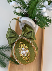 Christmas Baubles - Olive Green  - One Piece Christmas Baubles - Olive Green  - One Piece
