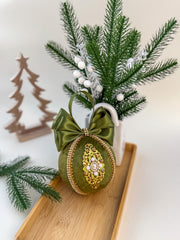 Christmas Baubles - Olive Green  - One Piece Christmas Baubles - Olive Green  - One Piece