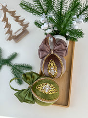 Christmas Baubles - Olive Green  - One Piece Christmas Baubles - Olive Green  - One Piece