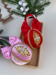 Christmas Bauble Ornament - Pink  - One Piece Christmas Bauble Ornament - Pink  - One Piece