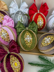 Christmas Baubles - Olive Green  - One Piece Christmas Baubles - Olive Green  - One Piece