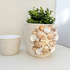 Indoor plant pot with shells Indoor plant pot with shells Gabificent