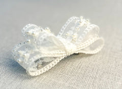 Lace hair bow “White” Lace hair bow “White” Gabificent