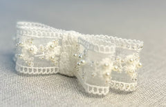 Lace hair bow “White” Lace hair bow “White” Gabificent