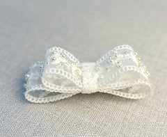 Lace hair bow “White” Lace hair bow “White” Gabificent