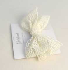 Large lace hair bow “Cream” Large lace hair bow “Cream” Gabificent