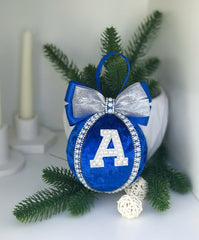 Personalised Christmas Bauble - Royal blue Personalised Christmas Bauble - Royal blue Gabificent