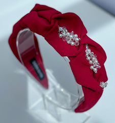 Red Headband “Pearls” Red Headband “Pearls” - Gabificent