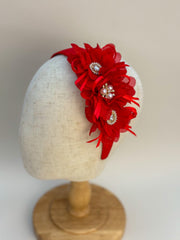 Red headband with flowers Red headband with flowers Gabificent