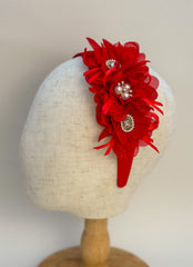 Red headband with flowers Red headband with flowers Gabificent