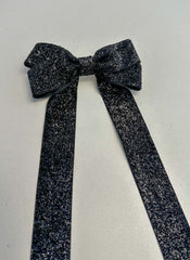 Sparkly Velvet hair Bow- Black Sparkly Velvet hair Bow- Black Gabificent