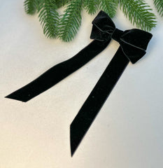 Velvet hair Bow-  Black Velvet hair Bow- Black Gabificent