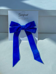 Velvet hair Bow-  Blue Velvet hair Bow- Blue Gabificent