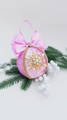 Christmas Bauble Ornament - Pink Snowflake - One Piece Christmas Bauble Ornament - Pink Snowflake - One Piece