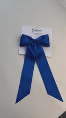 Blue hair bow - Satin Blue hair bow - Satin