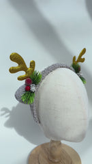 Christmas headband- Grey “Reindeer “ Christmas headband- Grey “Reindeer “
