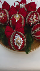 Christmas Baubles - Red Six Baubles Christmas Baubles - Red Six Baubles